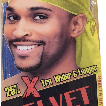 Muray Durag X tra Wider and Longer Velvet Luxe Durag Blue M4805AST