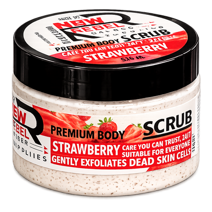 New Rebel Premium Body Scrub Strawberry – Exfoliating Body Scrub 320ml
