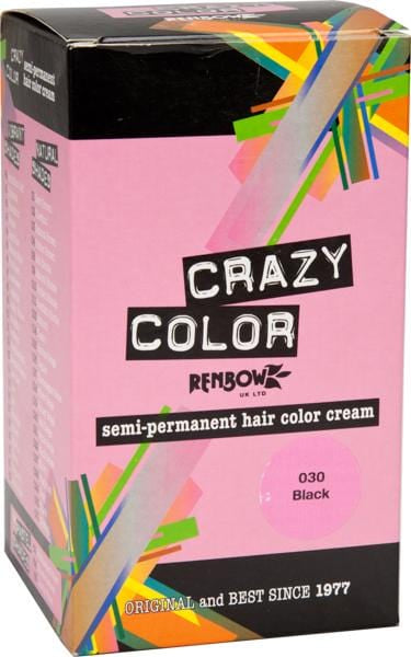 Crazy Color 4 x 100 ml nummer 030 Black