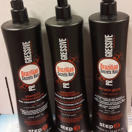 Gressive Brazilian Secrets Hair Keratin Kit Progressive 1 liter (( Shampoo+Keratin Gloss+Mask)