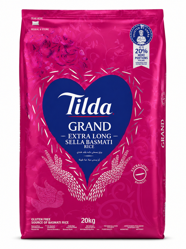 Tilda Grand – Premium Extra Lange Sella Basmati Rijst 20kg