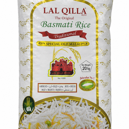 Lal Qilla Traditional Basmati Rice – Special Old Malai, Dehradun No.1, 20 kg