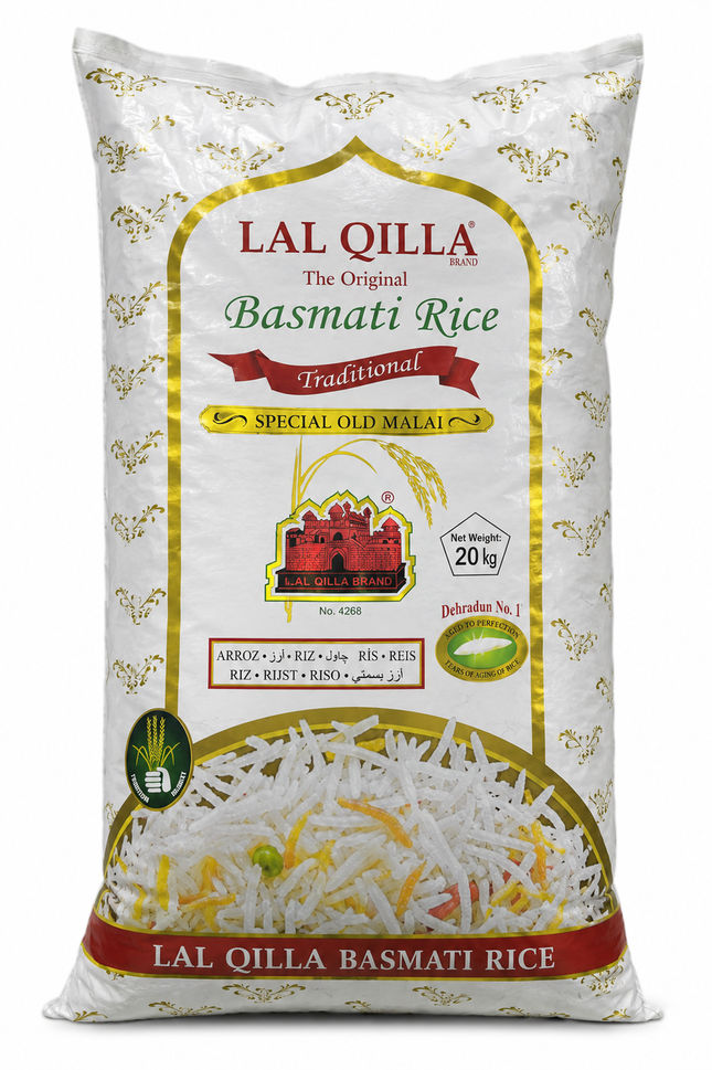 Lal Qilla Traditional Basmati Rice – Special Old Malai, Dehradun No.1, 20 kg