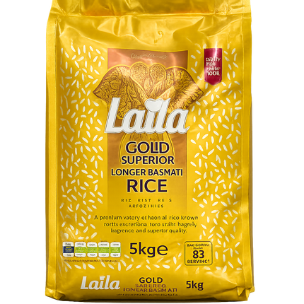 Laila Gold Superior Longer Basmati Rice 5 kg