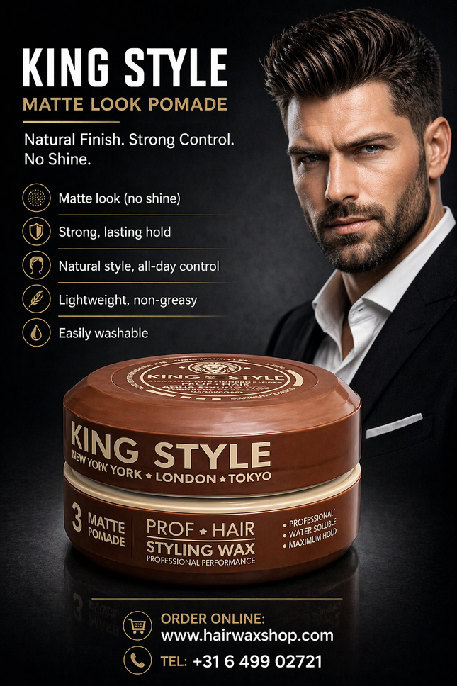 King Style Hair Styling Wax Matte Pomade 3 150ml - Hairwaxshop