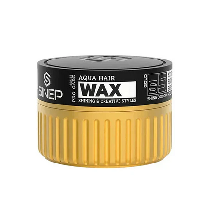 SINEP Aqua Hair Wax Extra Shine Effect S5 – Gold 150ml - Hairwaxshop
